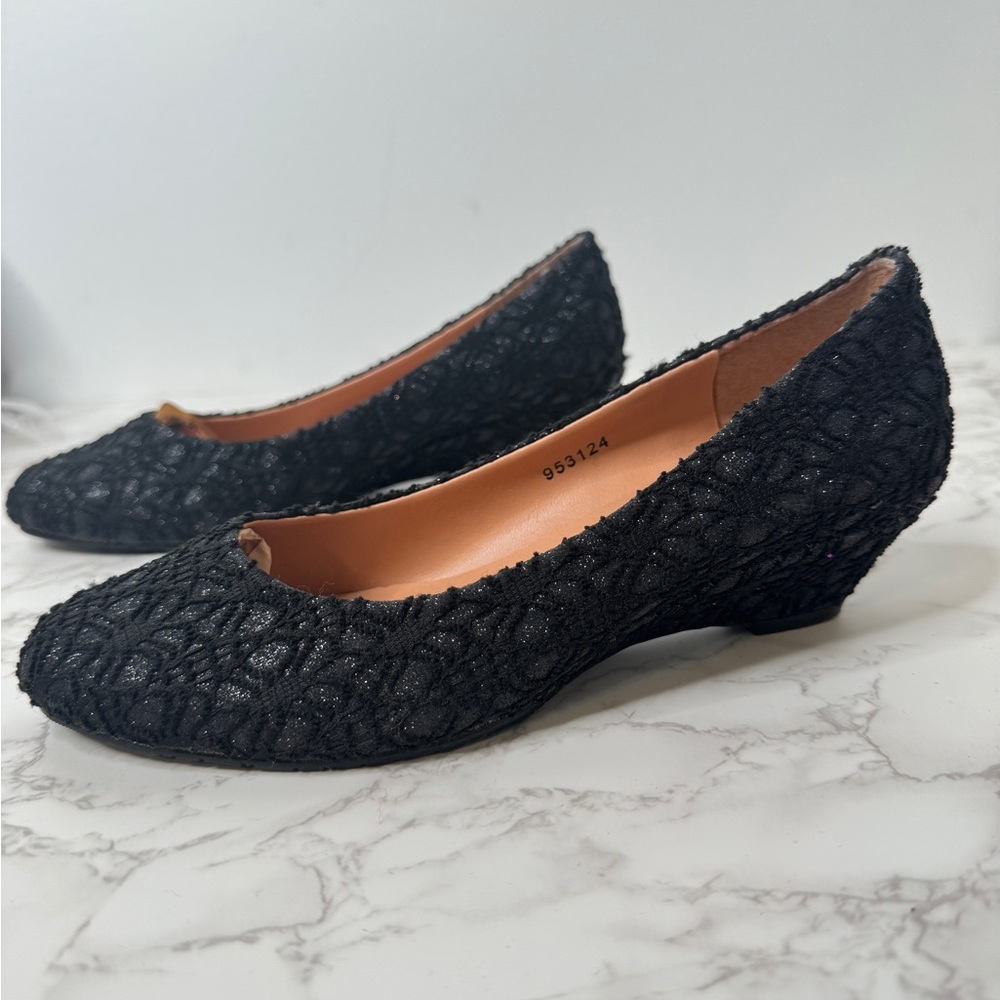 Black Lace ballet Shoe low wedge size 230 or us 6.5